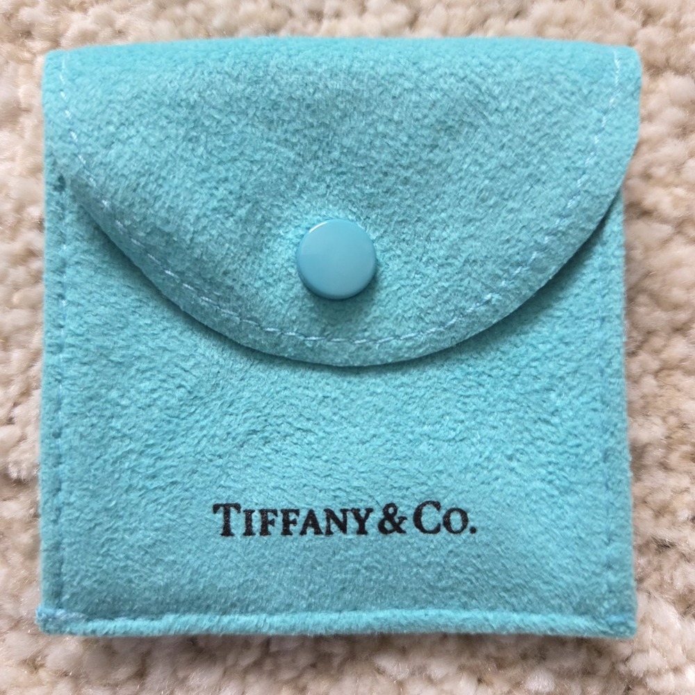 Tiffany & Co Blue Square Snap Suede Pouch Bag Anti Tarnish 2.5" x 2.5"